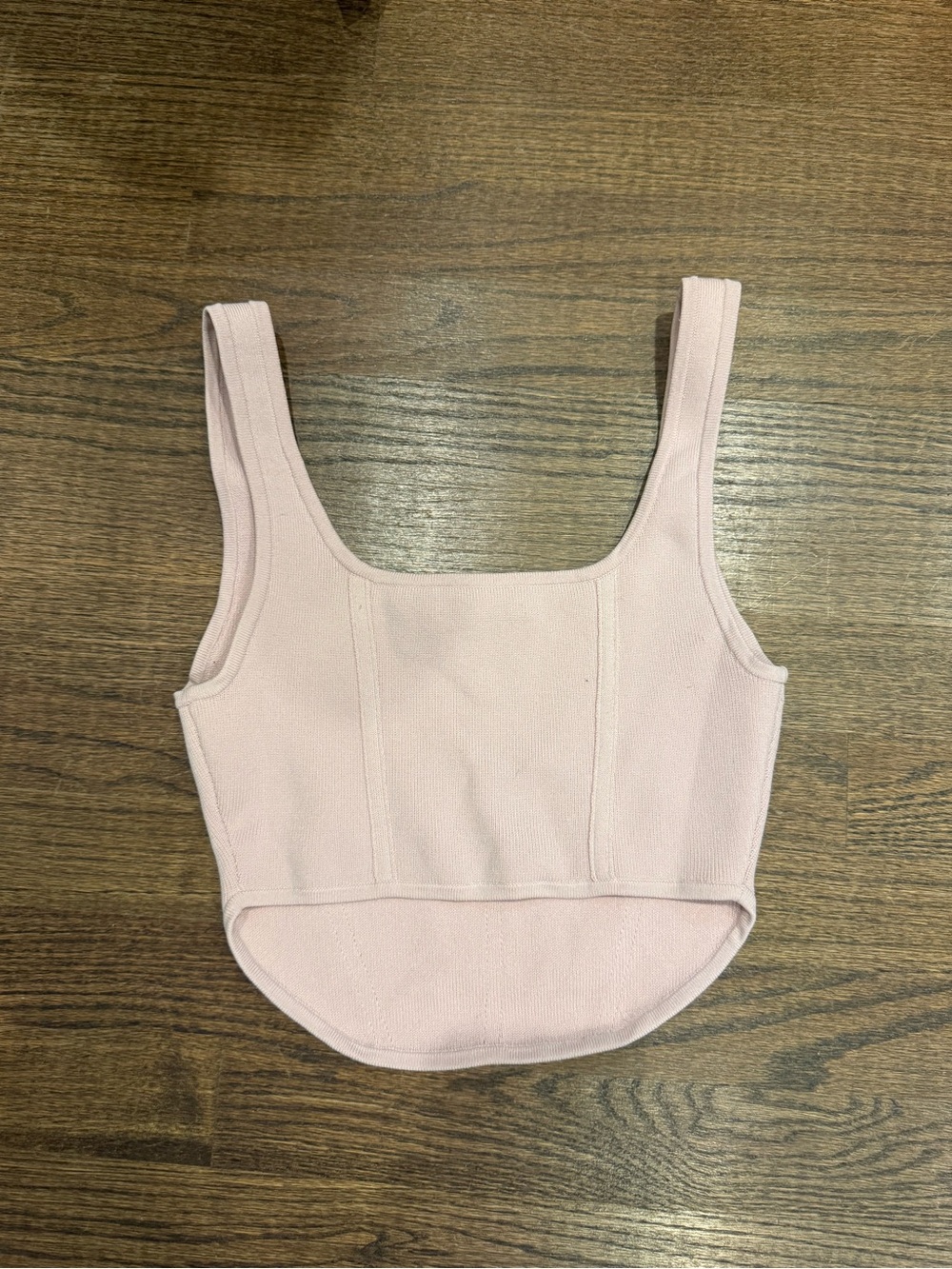 Babaton Blush Ribbed Square-Neck Crop Tank - Picture 2 of 2